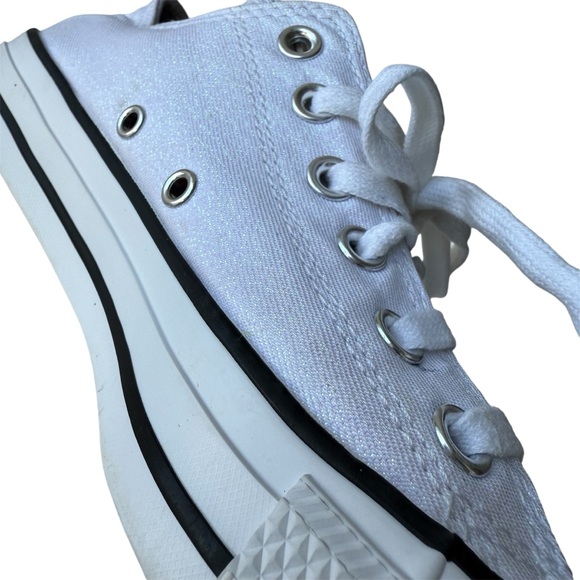 Sparkle White Glitter Converse All Star Sneakers Sz 8 - Picture 7 of 13